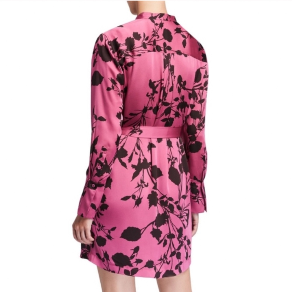 NEW $395 Equipment Roseabelle Floral Button-Down Short Charmeuse L Belted Dress - Picture 7 of 14